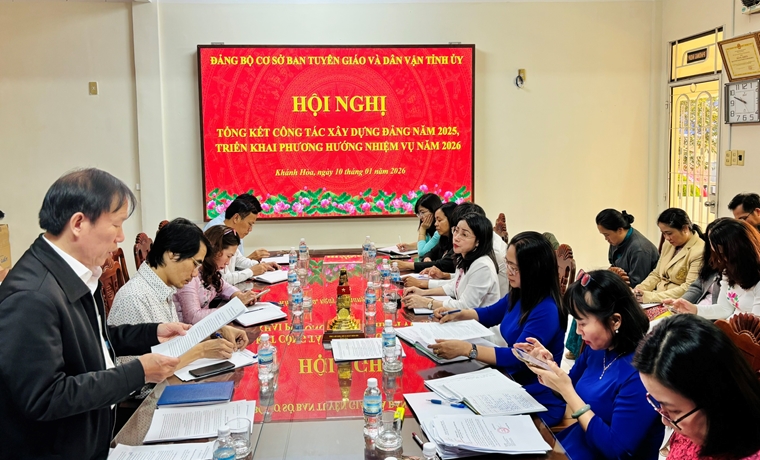 Đảng bộ cơ sở Ban Tuyên giáo và Dân vận Tỉnh ủy tổng kết công tác xây dựng Đảng năm 2025